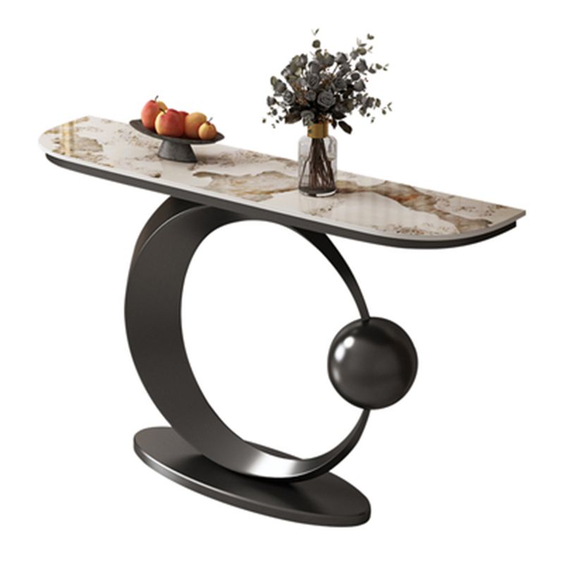 Contemporary Console Accent Table Antique Finish Console Sofa Table in Stone Clearhalo 'Console Tables' 'console_tables' 'Entry & Mudroom Furniture' 'furn' 'furn_console_tables' 'Furniture' 1200x1200_a32caced-9ca2-4bbb-8d95-b20d6cfa9227