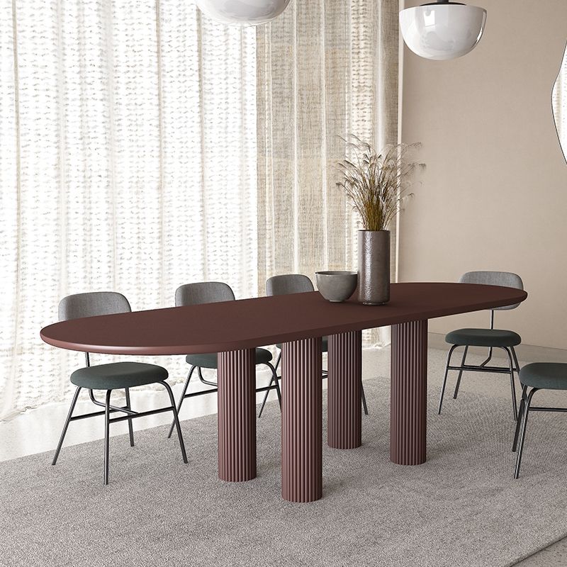 Modern Oval Dining Table Tripod Base Kitchen Dining Table with Solid Wood Clearhalo 'Dining Tables & Seating' 'Dining Tables' 'dining_table' 'furn' 'furn_dining_table' 'Furniture' 'furniture_dining_table' 'Kitchen & Dining Furniture' 'kitchen' 'kitchen_dining_table' 1200x1200_a32e159c-bfc7-4986-90a7-498d269eae74