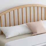 Cama escandinava de 84.65 pulgadas de ancho marco de cama de madera maciza con cabecera