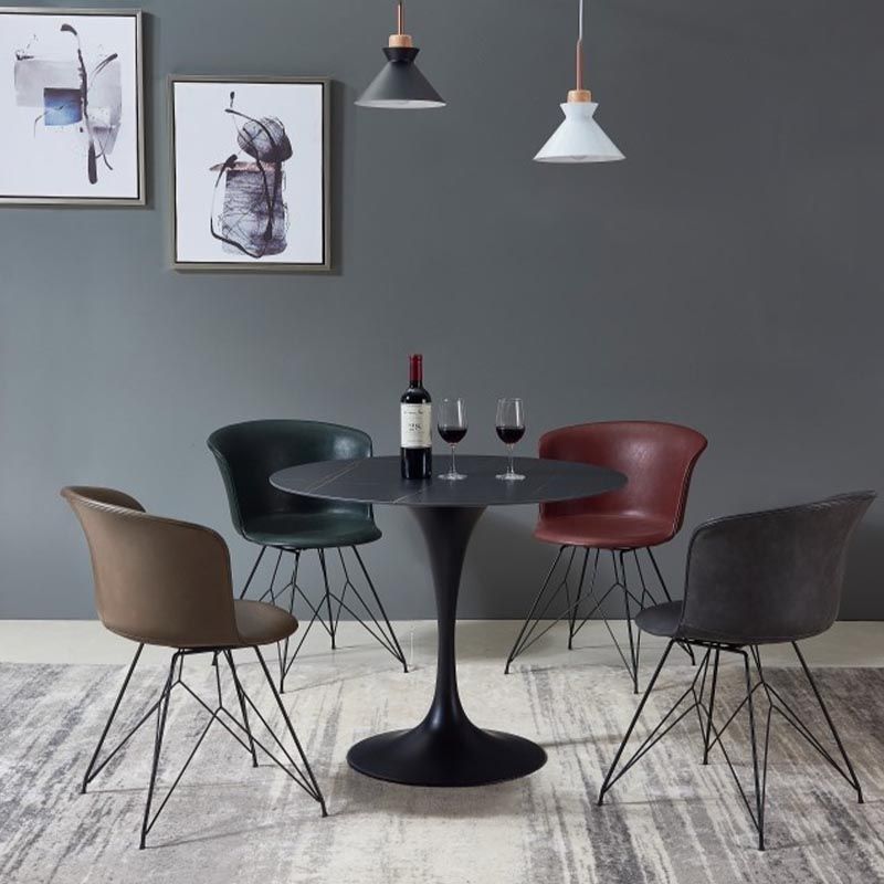 Modern Round Top Dinette Table Metal Base Dining Table for Restaurant Clearhalo 'Dining Tables & Seating' 'Dining Tables' 'dining_table' 'furn' 'furn_dining_table' 'Furniture' 'furniture_dining_table' 'Kitchen & Dining Furniture' 'kitchen' 'kitchen_dining_table' 1200x1200_a32e89d9-9c5a-447e-a87c-9d8f4311e849