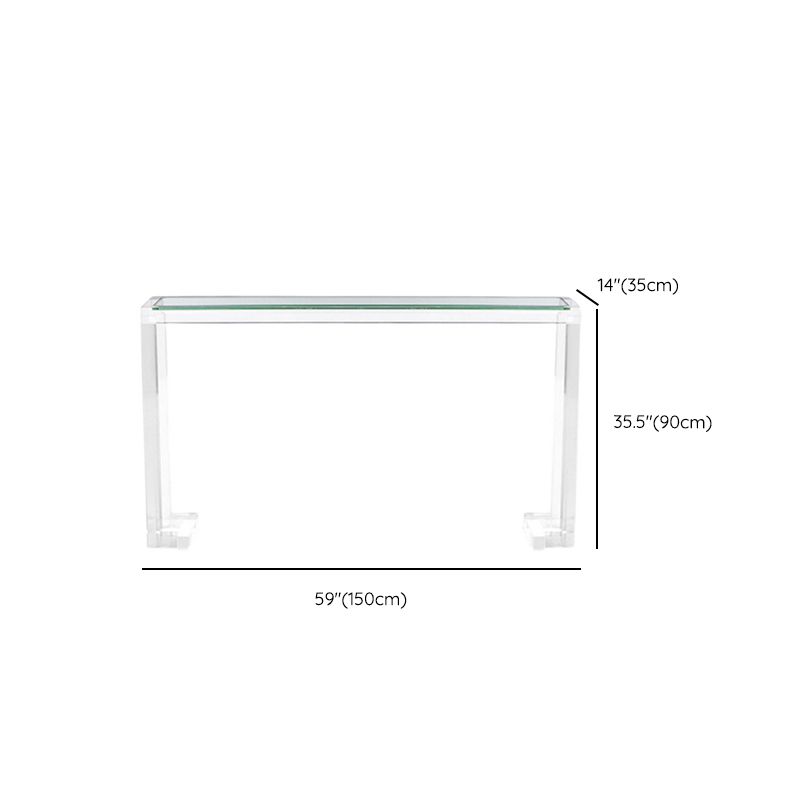 Tavolo di accento rettangolo acrilico moderno tavolo da console a 1 scaffale per sala