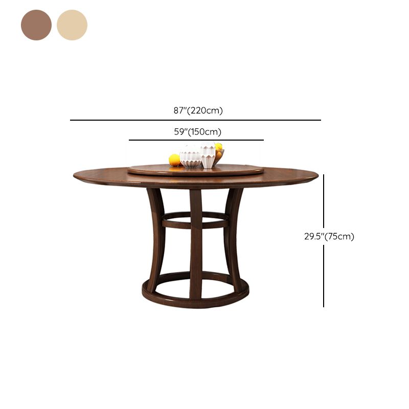 Table ronde moderne en bois massif, avec plateau tournant, pour la maison