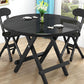 Contemporary Style Traditional Height Dining Set with Black Folding Table and Chairs Clearhalo 'Dining Room Sets' 'Dining Tables & Seating' 'dining_room_set' 'furn' 'furn_dining_room_set' 'Furniture' 'furniture_dining_room_set' 'Kitchen & Dining Furniture' 'kitchen&dining_furn' 'kitchen' 1200x1200_a32fa795-0729-47f9-a23f-f0219c697924