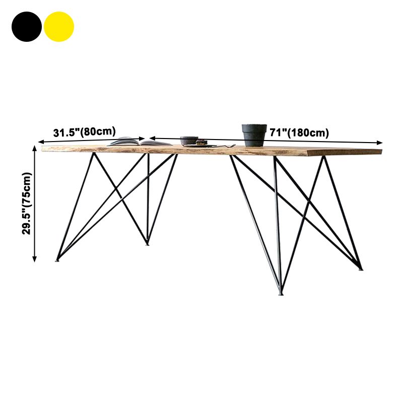 Traditional Luxury Rectangle Dining Table Solid Wood Table with 4 Metal Legs Clearhalo ' dining_table' 'Dining Tables & Seating' 'Dining Tables' 'furn' 'furn_dining_table' 'Furniture' 'furniture_dining_table' 'Kitchen & Dining Furniture' 'kitchen&dining_furn' 'kitchen' 'kitchen_dining_table' 1200x1200_a32fe9f7-9a39-4d30-9184-ba79602dd389