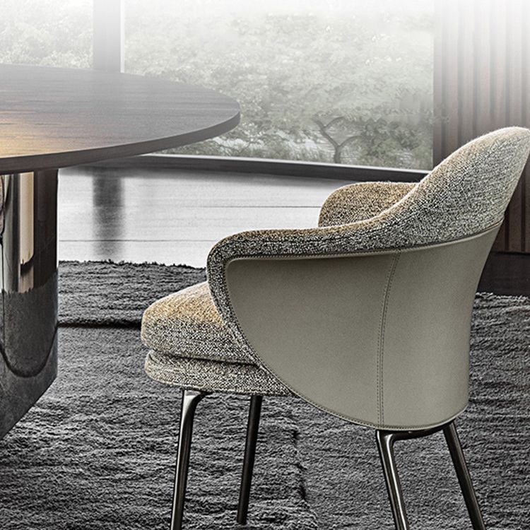 Contemporary Style Home Dining Arm Chair Metal Dining Chair with Black Legs Clearhalo ' kitchen&dining_furn' 'Dining Chairs' 'Dining Tables & Seating' 'dining_chair' 'Furniture' 'furniture_dining_chair' 'Kitchen & Dining Furniture' 'kitchen' 1200x1200_a3313c60-7dc5-4772-b723-d01924ede261