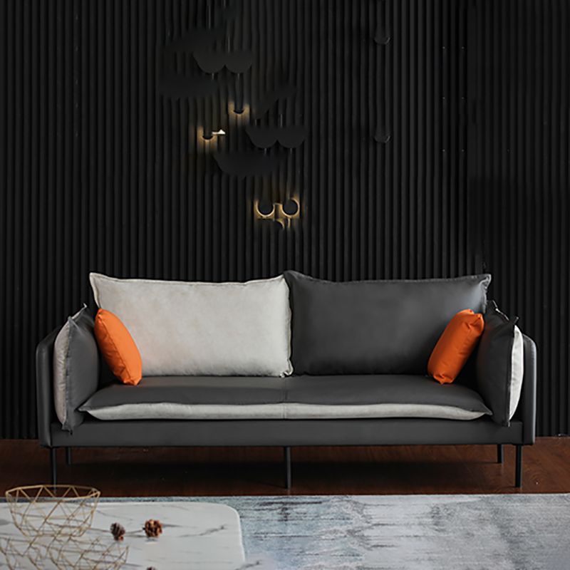 Nordic Style Ledersofa Quadrat -Tuftedofa für Wohnzimmer