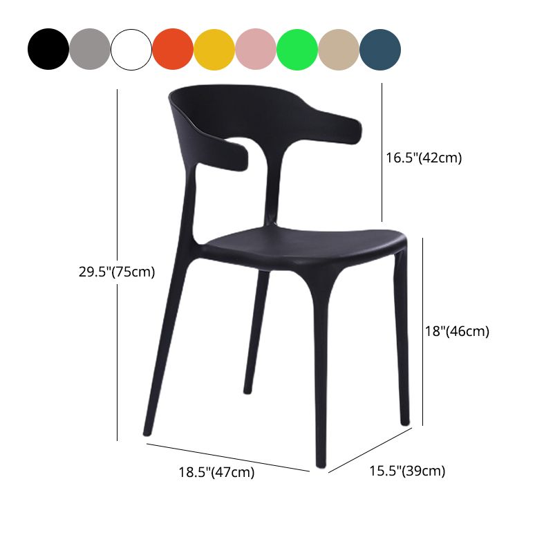 Modern Style Plastic Side Chair Open Back Dining Side Chair 17"x18"x30" Clearhalo 'Dining Chairs' 'Dining Tables & Seating' 'dining_chair' 'furn' 'furn_dining_chair' 'Furniture' 'furniture_dining_chair' 'Kitchen & Dining Furniture' 1200x1200_a33327da-db55-4c5a-9acc-e70272cdcbb7