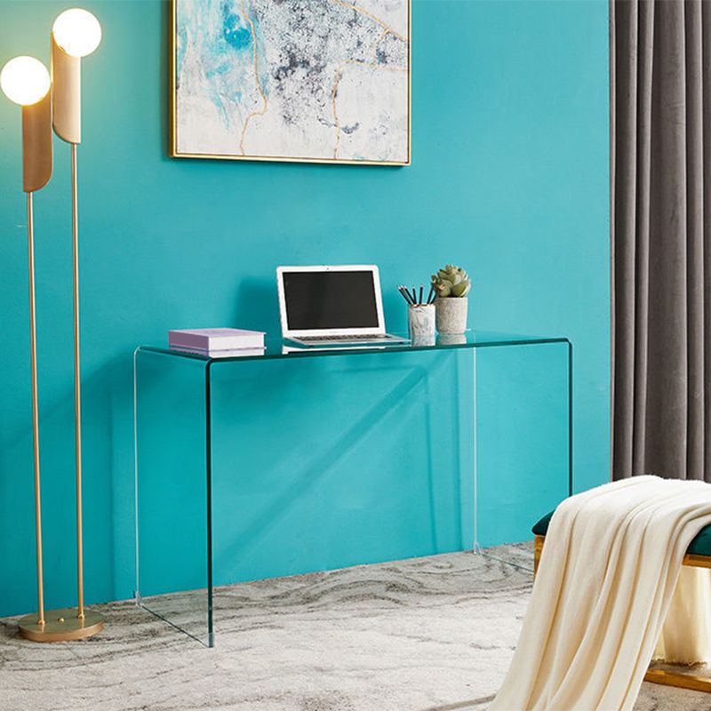 Modern Style Coffee Table with Rectangular Black/transparent Tempered Glass Abstract Base Clearhalo 'Coffee & Accent Tables' 'Coffee Tables' 'coffee_tables' 'furn' 'furn_coffee_tables' 'Furniture' 'Living Room Furniture' 1200x1200_a33433db-5690-4881-9bf7-bcc1aaed6eff