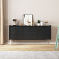 Contemporary Horizontal Double Dresser Black/Gray Dresser with Storage for Home Clearhalo 'Bedroom Furniture' 'Dressers & Chests' 'dressers_chests' 'furn' 'furn_dressers_chests' 'Furniture' 1200x1200_a33629c9-7647-4fee-ac6f-62893ed59f64