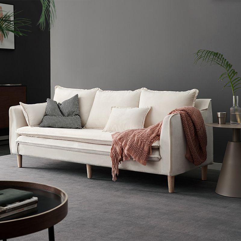 Modern 23.62" H Cotton Blend Square Arm Sofa for Living Room