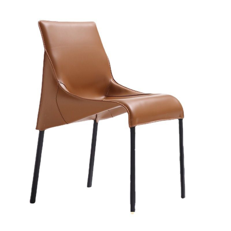Contemporary Side Chair Leather Armless Dining Chair for Dining Room