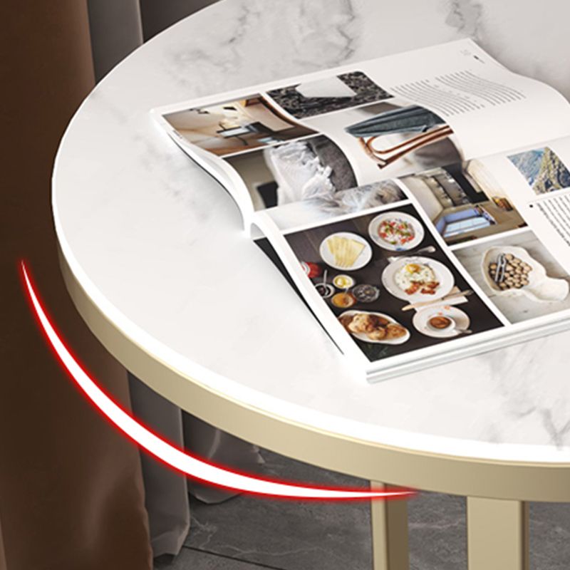 Tavola moderna del lato rotondo 21,5 "tavolo da piedistallo alto in bianco