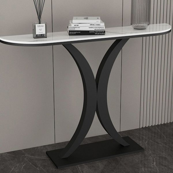 Console di pietra mezzi di luna resistente alla macchia Tabella Accento del telaio Ironcraft