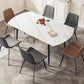 White Stone Dining Table Set with Leather Chairs 3/5 Pcs Modern Dinette Set Clearhalo 'Dining Room Sets' 'Dining Tables & Seating' 'dining_room_set' 'furn' 'furn_dining_room_set' 'Furniture' 'Kitchen & Dining Furniture' 1200x1200_a33f3070-6caf-4ec6-a427-567ae97884a9