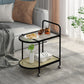 Modern Glass Top Side Table 27.55-inch 4 Legs End Table with Casters