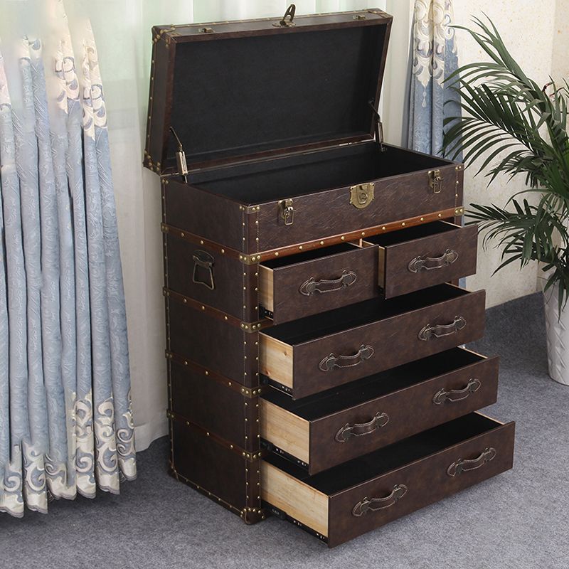 Rustic Leather Chest Vertical Chest with Drawers for Bedroom Clearhalo 'Bedroom Furniture' 'Dressers & Chests' 'dressers_chests' 'furn' 'furn_dressers_chests' 'Furniture' 1200x1200_a33fc489-7db4-4f79-a06c-b2c523fdee9e