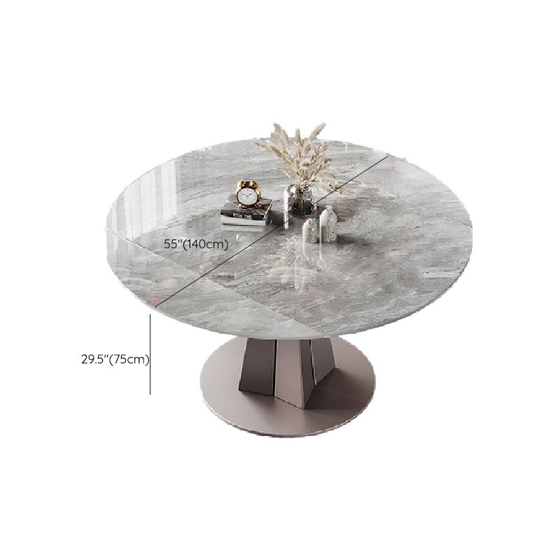 Modern Style Dining Round Table Sintered Stone Table with Metal Legs for Home Clearhalo 'Dining Tables & Seating' 'Dining Tables' 'dining_table' 'furn' 'furn_dining_table' 'Furniture' 'Kitchen & Dining Furniture' 1200x1200_a341314e-5303-4a34-a718-d2aa68ab114d