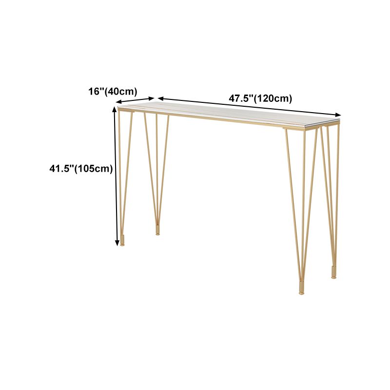 Glam Gold Iron Bar Dining Table White Stone Top Indoor Bistro Table with 4-Legs Pedestal Clearhalo 'Bar Furniture' 'Bar Tables' 'bar_tables' 'furn' 'furn_bar_tables' 'Furniture' 'furniture_bar_tables' 'Kitchen & Dining Furniture' 1200x1200_a342c331-b899-4836-8dde-baa5bdf42f56