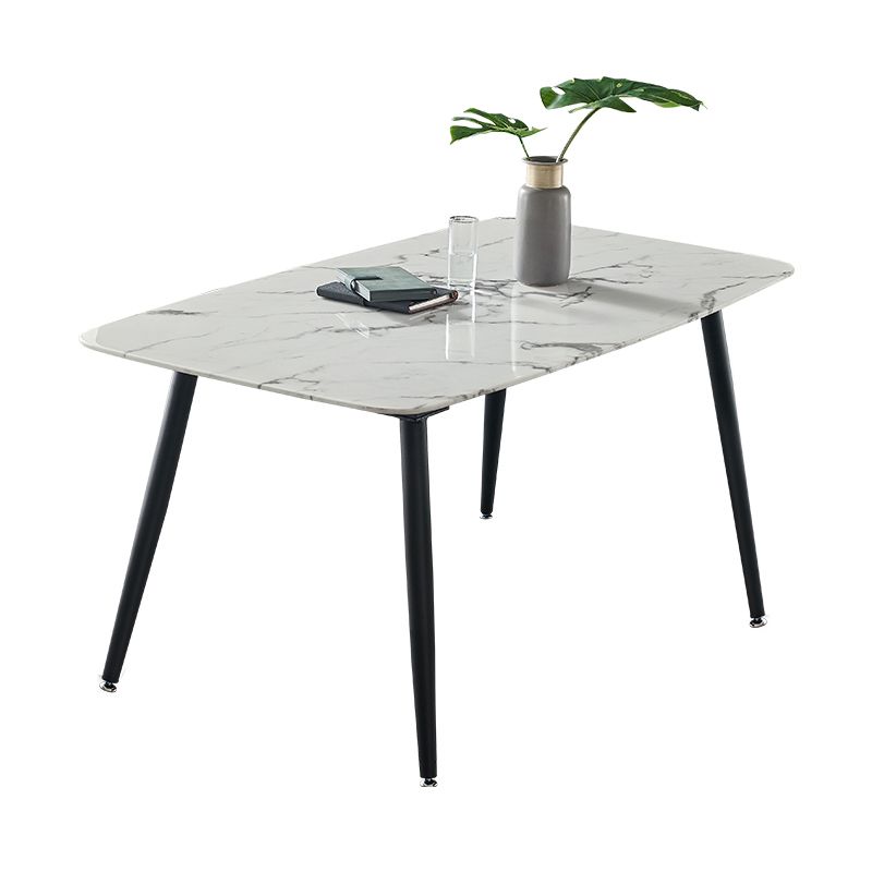 Ensemble de table à manger avec pieds en pierre, rectangle d'intérieur, 1/4/5/7 pièces