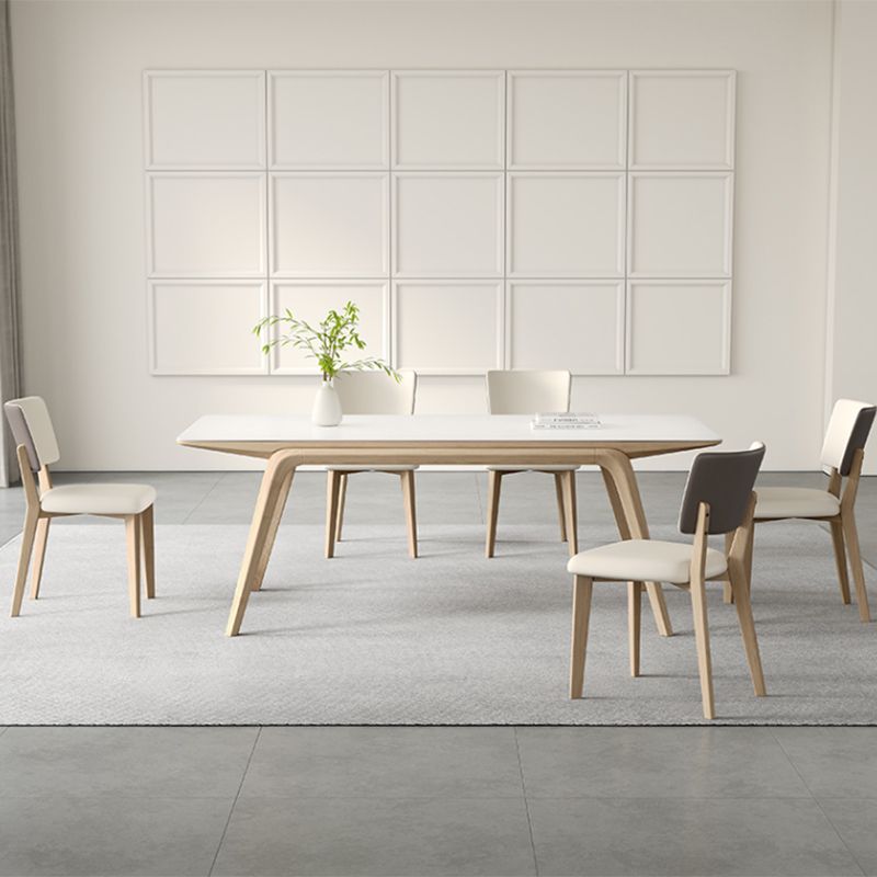 4フィートの白い石の上部長方形の現代的なダイニングテーブル