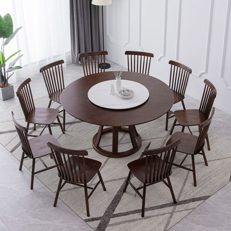 Modern Style Home Solid Wood Dining Table Round Shape Table with Single Pedestal Clearhalo ' dining_table' 'Dining Tables & Seating' 'Dining Tables' 'furn' 'furn_dining_table' 'Furniture' 'furniture_dining_table' 'Kitchen & Dining Furniture' 'kitchen&dining_furn' 'kitchen' 'kitchen_dining_table' 1200x1200_a34349e1-b266-4a23-b3bd-c61387838574