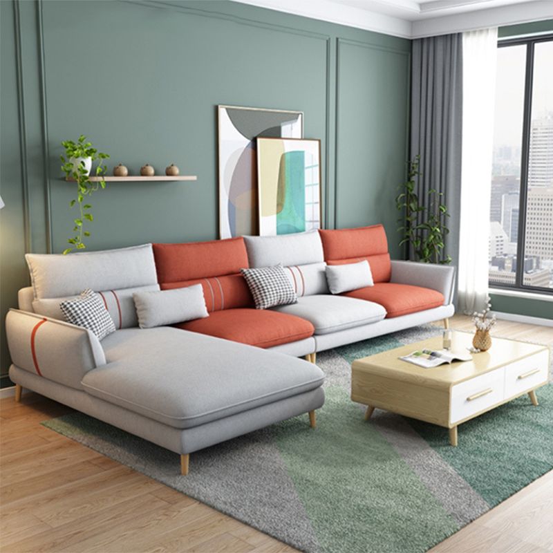 Contemporary Flared Arm Stationary Living Room Cushions Sofa Chaise Clearhalo 'furn' 'furn_sectionals' 'Furniture' 'Living Room Furniture' 'Sectionals' 1200x1200_a343ce1b-b048-4b6b-bec7-91502bd55344