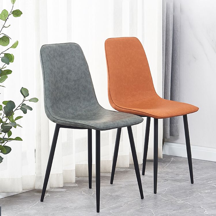 Contemporary Metal Dining Armless Chairs PU Leather Dining Chairs (Set of 2) Clearhalo ' kitchen&dining_furn' 'Dining Chairs' 'Dining Tables & Seating' 'dining_chair' 'furn' 'furn_dining_chair' 'Furniture' 'furniture_dining_chair' 'Kitchen & Dining Furniture' 'kitchen' 1200x1200_a344329c-d42c-4ec1-a58a-708f772f47f2