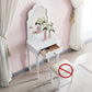 Traditional Wooden Vanity Makeup Table Set 1 Drawers Dressing Table with Mirror Clearhalo 'Bedroom Furniture' 'furn' 'furn_makeup_vanities' 'Furniture' 'Makeup Vanities' 'makeup_vanities' 1200x1200_a344fed8-677a-4219-93b2-957c67f22d51