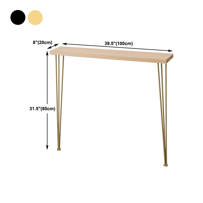 Tabella della console in legno massiccio rettangolare 31.49 "tavolo di accento alto con telaio di ferro