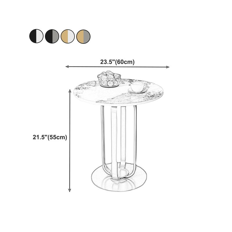 21.65-inch Tall Pedestal End Table Casual Round Stone Top Sofa Side Table Clearhalo 'Coffee & Accent Tables' 'End & Side Tables' 'end_side_table' 'end_side_tables' 'furn' 'furn_end_side_tables' 'Furniture' 'furniture_end_side_table' 'Living Room Furniture' 1200x1200_a34917db-7a49-4963-86e9-32940d9bdb38