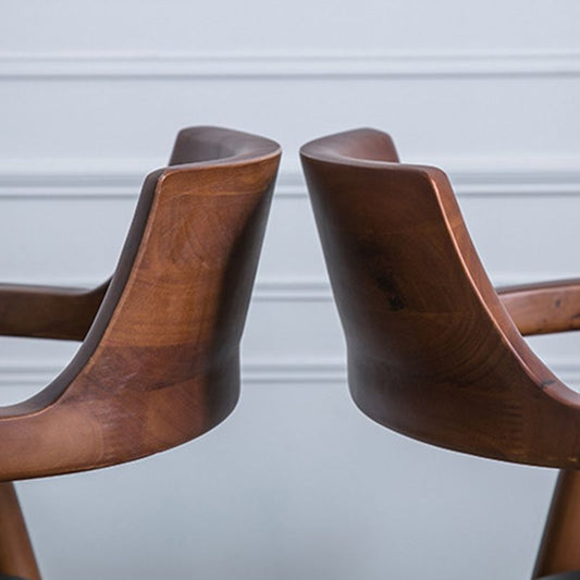 Home Kitchen Chair Open Back Solid Wood Dining Arm Chair in Brown Clearhalo 'Dining Chairs' 'Dining Tables & Seating' 'dining_chair' 'furn' 'furn_dining_chair' 'Furniture' 'Kitchen & Dining Furniture' 1200x1200_a34c3638-7fa3-4547-97ca-9e14f9cbc531