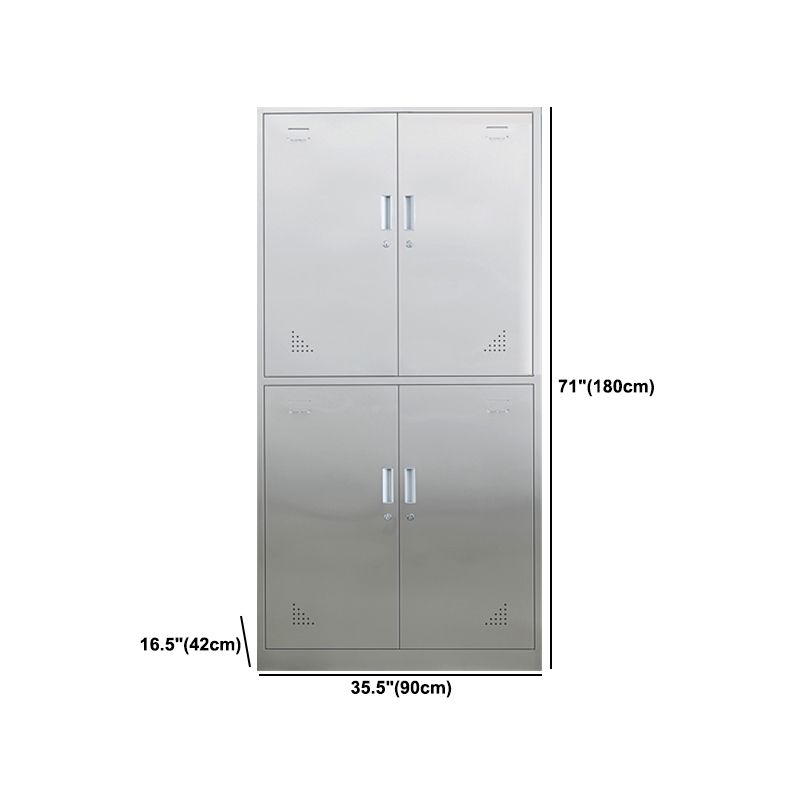 Metal Industrial Cabinet for Bathroom Steel Storage Cabinet with Hinged Door Clearhalo 'Armoires & Wardrobes' 'armoires_wardrobes' 'Bedroom Furniture' 'furn' 'furn_armoires_wardrobes' 'Furniture' 1200x1200_a34c428a-b1c3-45af-bc53-55cfef37577a