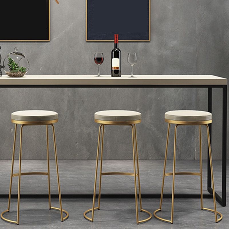 Modern Backless Counter Stool Upholstered Bar Stool with Metal Base Clearhalo 'Bar Furniture' 'Bar Stools' 'bar_stools' 'furn' 'furn_bar_stools' 'Furniture' 'Kitchen & Dining Furniture' 1200x1200_a34cdb88-371d-42eb-9485-58d0e119b062