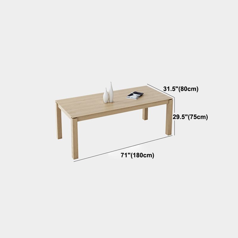 Mesa de comedor de 4 patas Mesa de comedor de madera maciza con patas de acabado natural