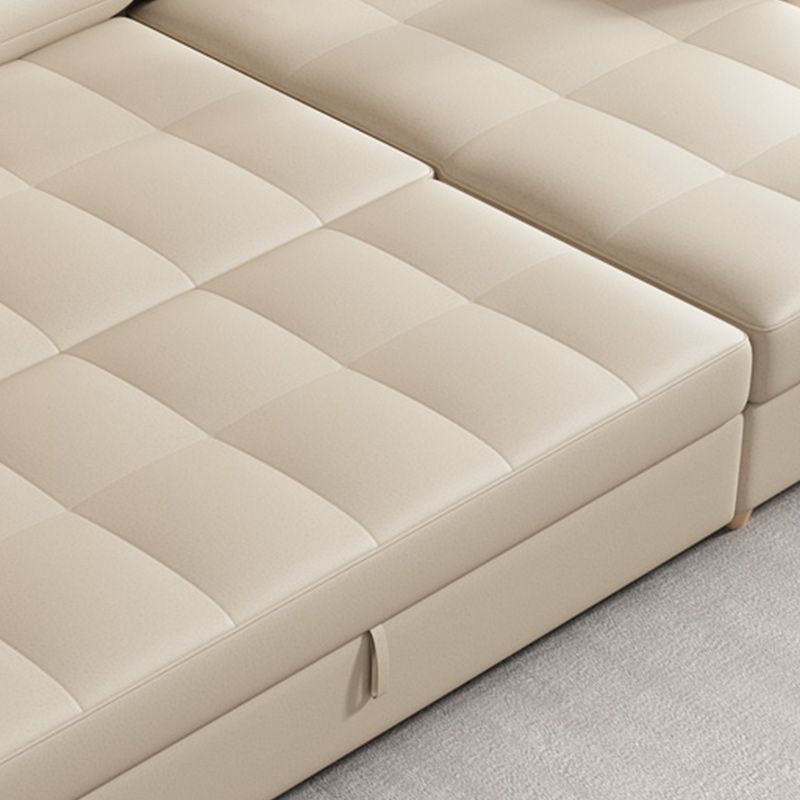 33"H Scandinavian Sofa Bed White Cushion Back Sleeper Sofa with Storage Clearhalo 'furn' 'furn_futons' 'Furniture' 'Futons & Daybeds' 'Futons' 'Living Room Furniture' 1200x1200_a34e2cd2-cc95-42d6-8a87-28debedf723c