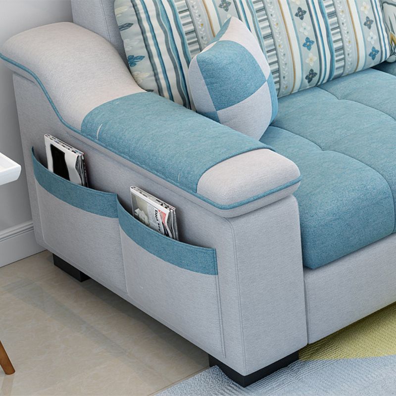 Nordic with Storage Fabric Living Room Pillows Slipcovered Seating Clearhalo 'furn' 'furn_sectionals' 'Furniture' 'Living Room Furniture' 'Sectionals' 1200x1200_a34e7048-e8a1-4e10-90cd-7da48ea07b82