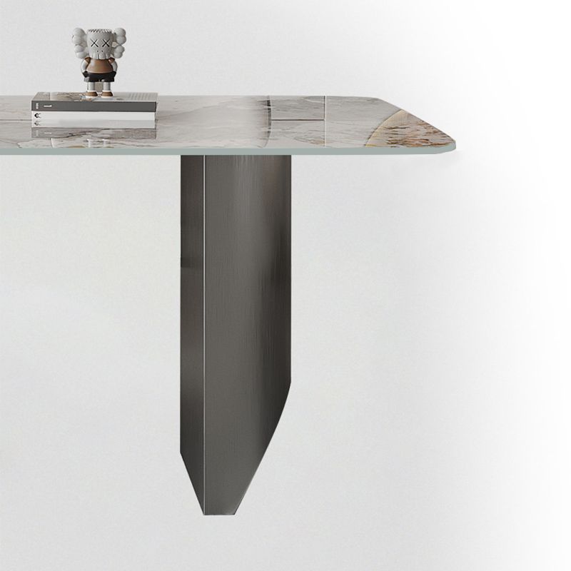 Contemporary Dining Set 1/5/7 Pcs Sintered Stone Dining Table with Upholstered Chairs Clearhalo 'Dining Room Sets' 'Dining Tables & Seating' 'dining_room_set' 'furn' 'furn_dining_room_set' 'Furniture' 'Kitchen & Dining Furniture' 1200x1200_a34fd815-e1fe-41cb-be3d-93885f5795d3