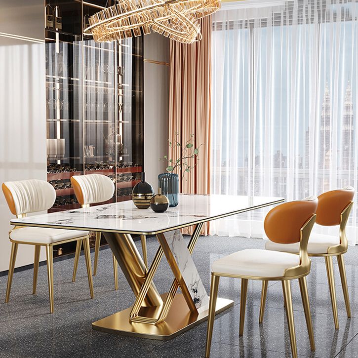 Traditional Luxury Dining Table Stainless Steel Dining Site Table for Indoor Clearhalo ' dining_table' 'Dining Tables & Seating' 'Dining Tables' 'furn' 'furn_dining_table' 'Furniture' 'furniture_dining_table' 'Kitchen & Dining Furniture' 'kitchen&dining_furn' 'kitchen' 'kitchen_dining_table' 1200x1200_a34fea06-8325-4dcd-823f-e7adafe55ab9