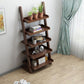 Modern Ladder Bookshelf Solid Wood Open Back Bookcase for Home