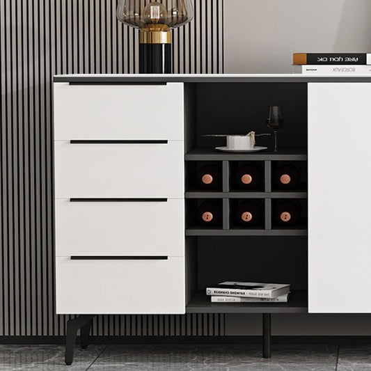 Stone Top Sideboard Contemporary Sideboard with Door and Drawer for Dining Room Clearhalo 'buffet_sideboard' 'Buffets & Sideboards' 'furn' 'furn_buffet_sideboard' 'Furniture' 'Kitchen & Dining Furniture' 1200x1200_a350aecc-8393-4bd5-9b15-ff896a5cf348