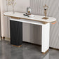 Glam Stone Oval Console Table 33.46" Tall Rectangle Accent Table