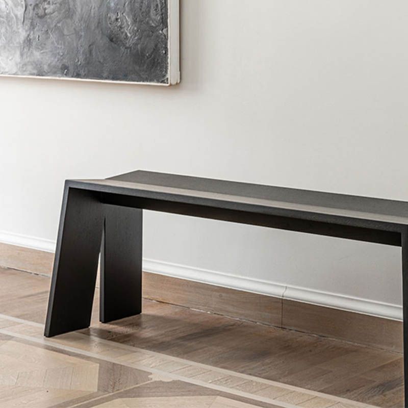 Modern Pine Wood Bench Black Seating Bench with Double Pedestal Clearhalo 'Benches' 'Chairs & Seating' 'furn' 'furn_benches' 'Furniture' 'Living Room Furniture' 1200x1200_a35226ee-0406-44f2-9043-15ecc7185858