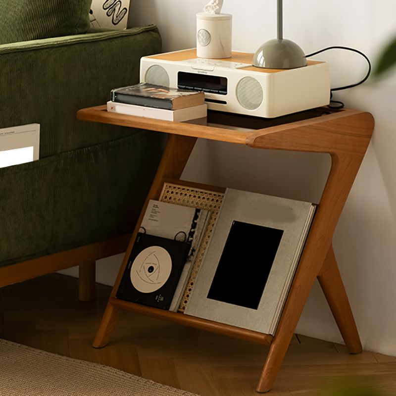 17" Wide Side Table Rectangular Accent Side Table with Storage