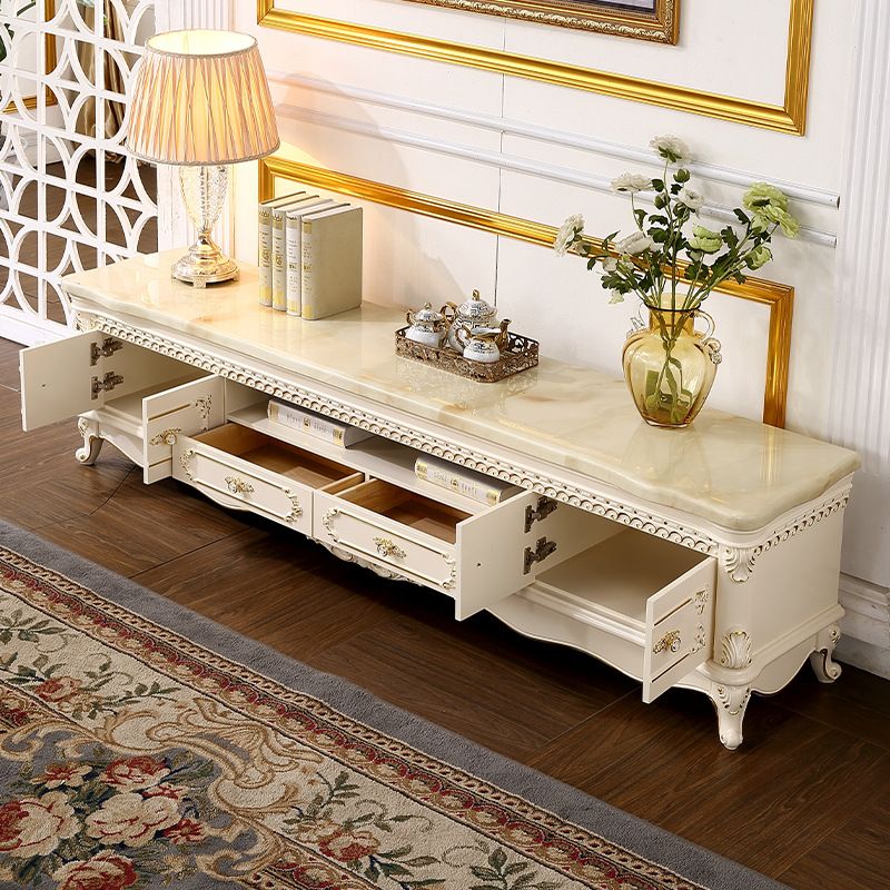 Glam Media Console Marble Open Shelving TV Stand for Living Room Clearhalo 'furn' 'furn_tv_stands_entertainment_centers' 'Furniture' 'Living Room Furniture' 'TV Stands & Entertainment Centers' 'TV Stands & Media Storage Furniture' 'tv_stands_entertainment_centers' 1200x1200_a353dbec-67ec-4eae-9d83-cf1d353d1148