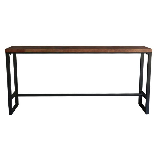 Pine Wood Bar Dining Table Industrial Rectangle Bar Table with Trestle for Dining Room Clearhalo 'Bar Furniture' 'Bar Tables' 'bar_tables' 'furn' 'furn_bar_tables' 'Furniture' 'Kitchen & Dining Furniture' 1200x1200_a3544466-4ac3-47a6-8aa7-e624a9d72907