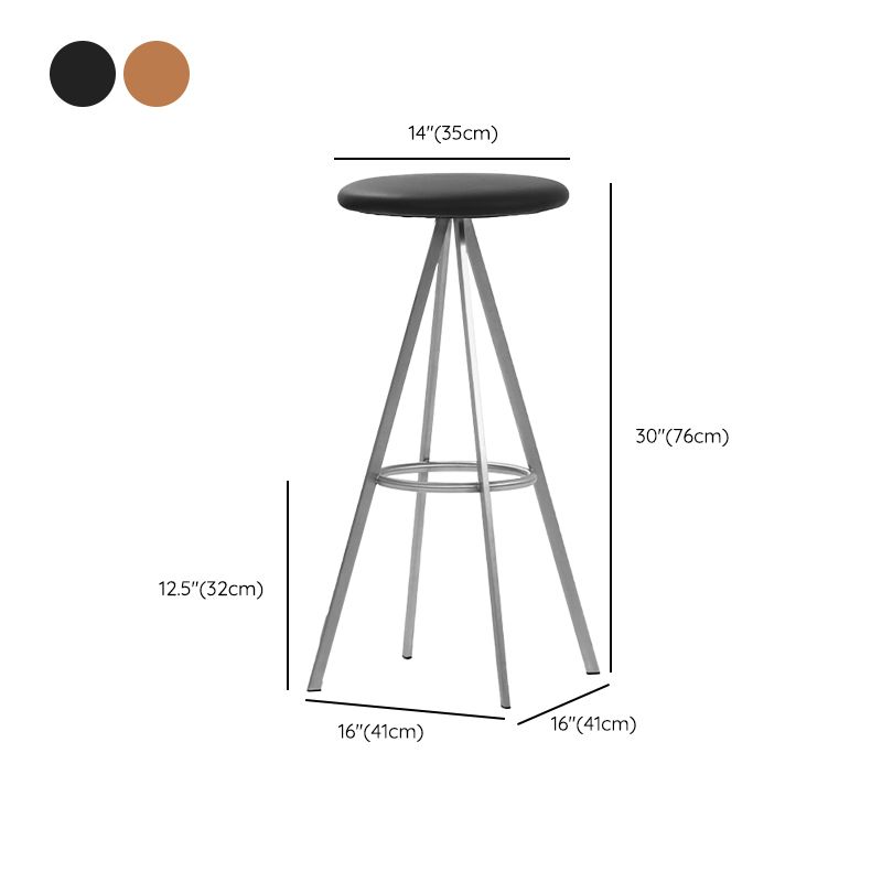 Tabourets de comptoir en métal et de bar inosé sans dos modernes avec cadre chromé