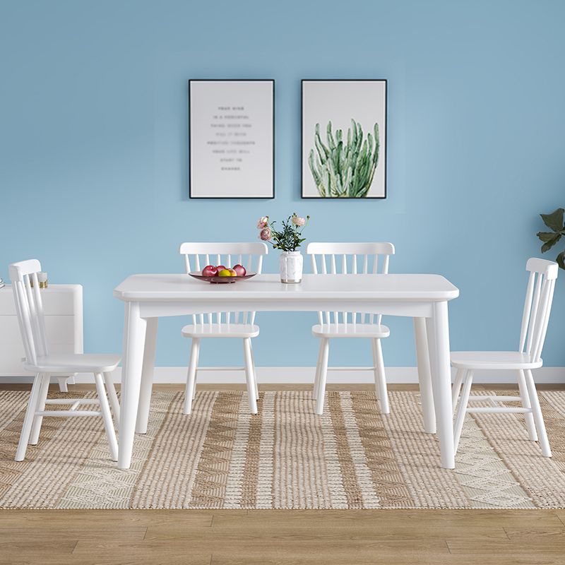 Modern Style White Dining Table Rectangle Solid Wood Dining Table with 4 Legs Clearhalo ' dining_table' 'Dining Tables & Seating' 'Dining Tables' 'Furniture' 'furniture_dining_table' 'Kitchen & Dining Furniture' 'kitchen&dining_furn' 'kitchen' 'kitchen_dining_table' 1200x1200_a358dc9f-1765-4f42-a6f2-625b53c03c2d