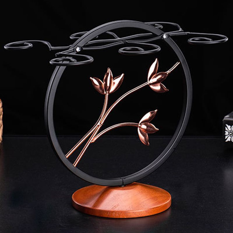 Zeitgenössische Arbeitsplatte Weinglasregal Holz und Metallglasregal