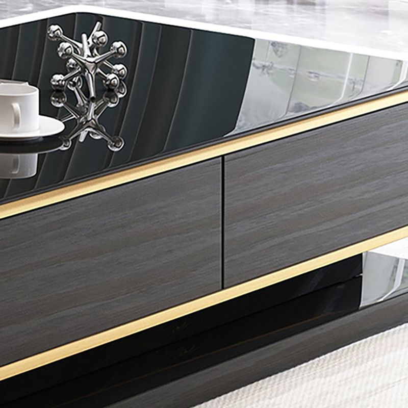 Modern Marble/Glass Block Coffee Table with Drawer Rectangular Cocktail Table Clearhalo 'Coffee & Accent Tables' 'Coffee Tables' 'coffee_tables' 'furn' 'furn_coffee_tables' 'Furniture' 'furniture_coffee_tables' 'Living Room Furniture' 1200x1200_a35a31c6-3c80-4120-a92b-f3edbd4e4d0a