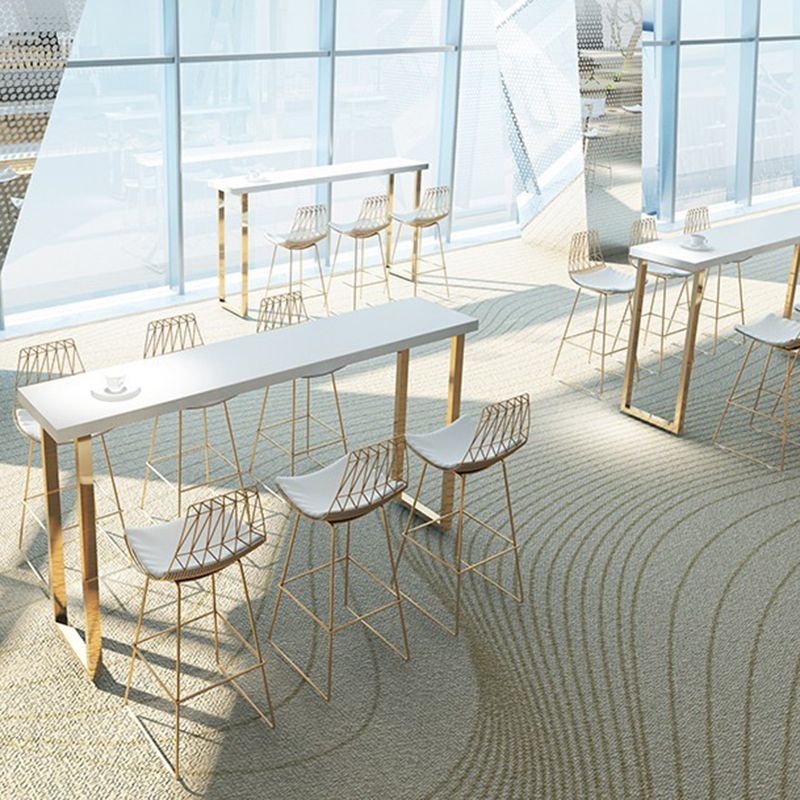 Pine Wood Bar Dining Table Glam Rectangle Bar Table with Double Pedestal for Milk Tea Shop Clearhalo 'Bar Furniture' 'Bar Tables' 'bar_tables' 'furn' 'furn_bar_tables' 'Furniture' 'Kitchen & Dining Furniture' 1200x1200_a35a818d-176b-47bf-b31d-851f06f3f7a4